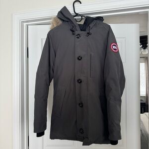 Canada Goose Men's Gray Parka Coat with Fur hood